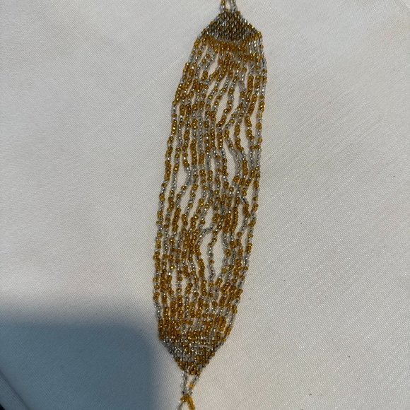 Beaded bracelet plus Stretch bangle bracelet plus Set of 2 wood bangles. - Picture 1 of 15